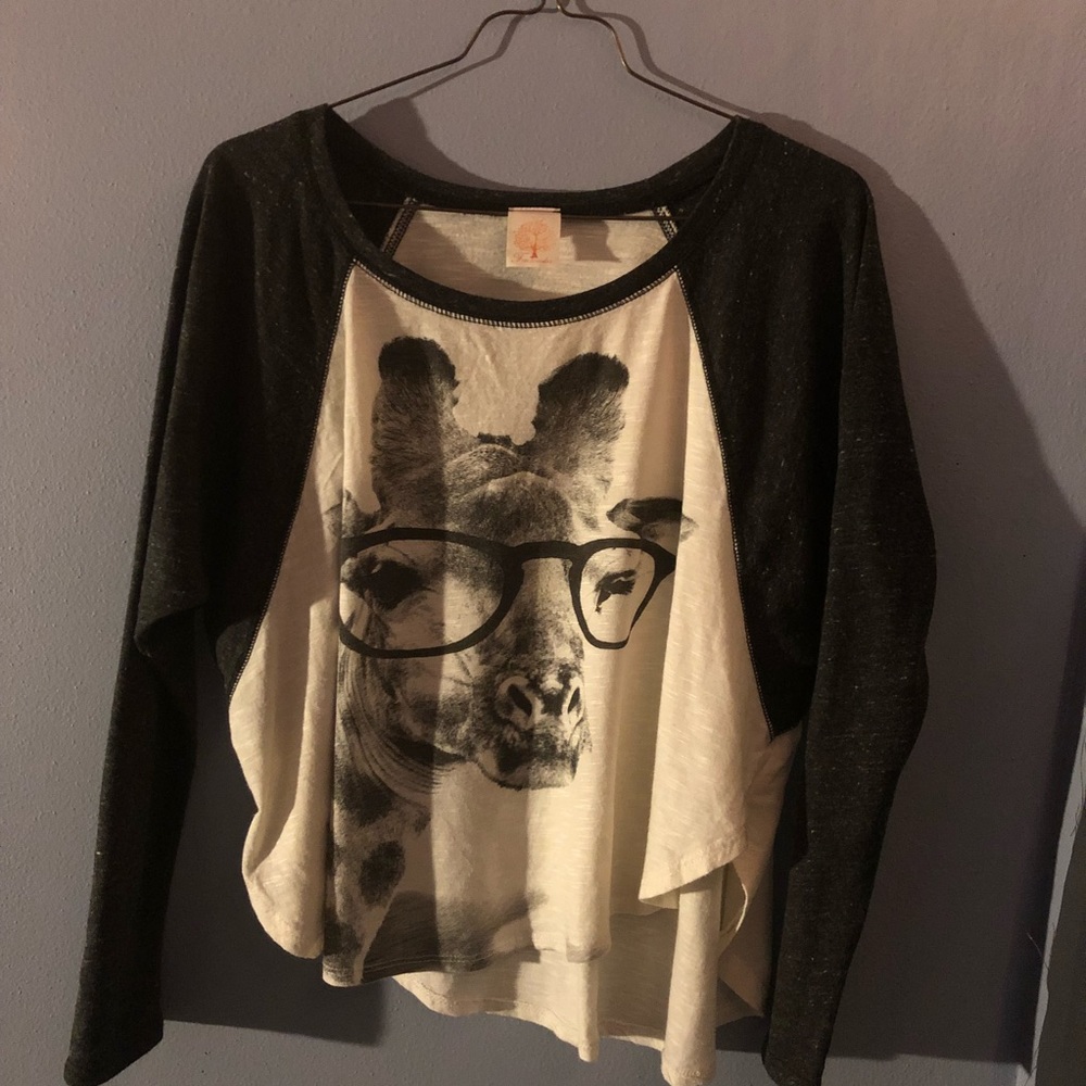 Baseball Tee With Giraffe